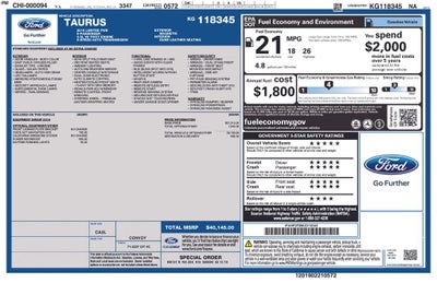 2019 Ford Taurus Limited
