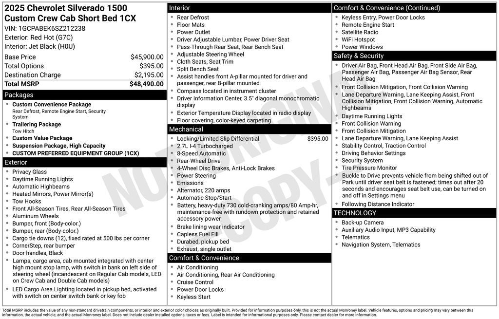 2025 Chevrolet Silverado 1500 Custom