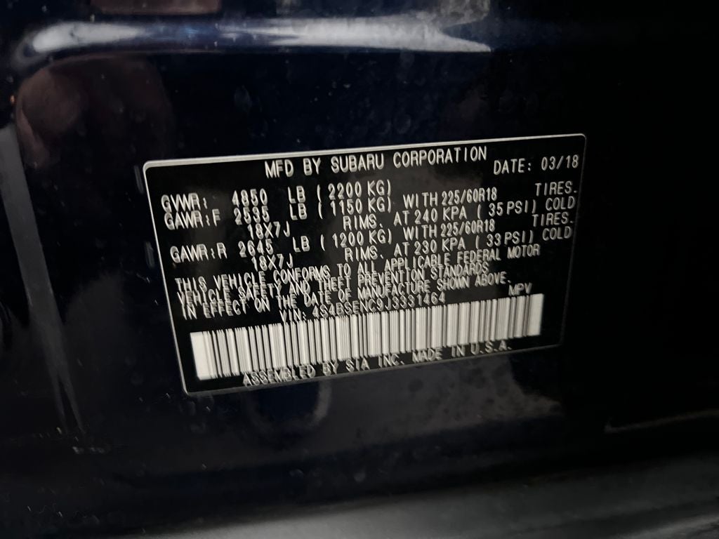 2018 Subaru Outback 3.6R Limited