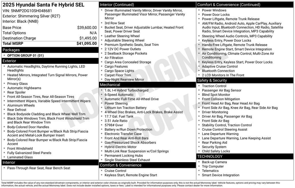 2025 Hyundai Santa Fe Hybrid SEL