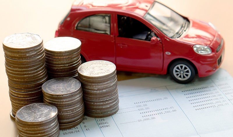 Coins and small dummy car is displayed here.